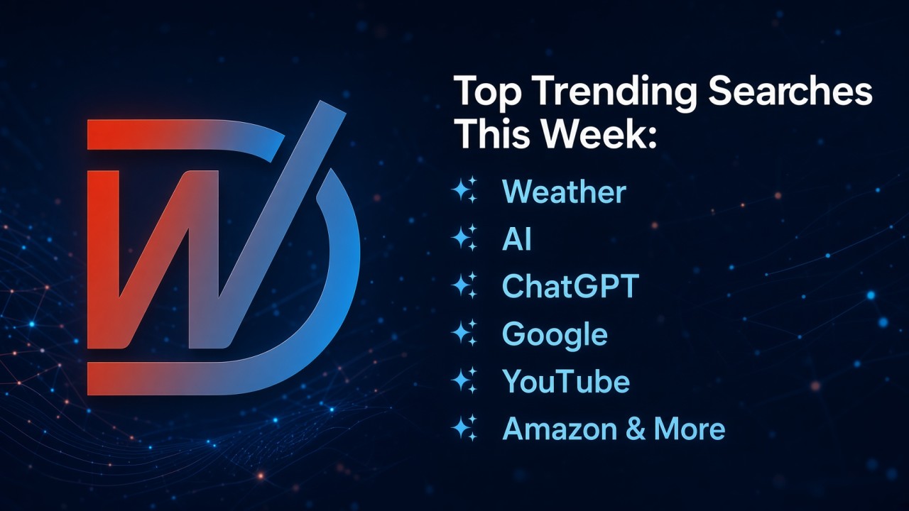 LinkedIn post: Top Trending Searches This Week: AI, Weather & More. Explore this week’s top tre