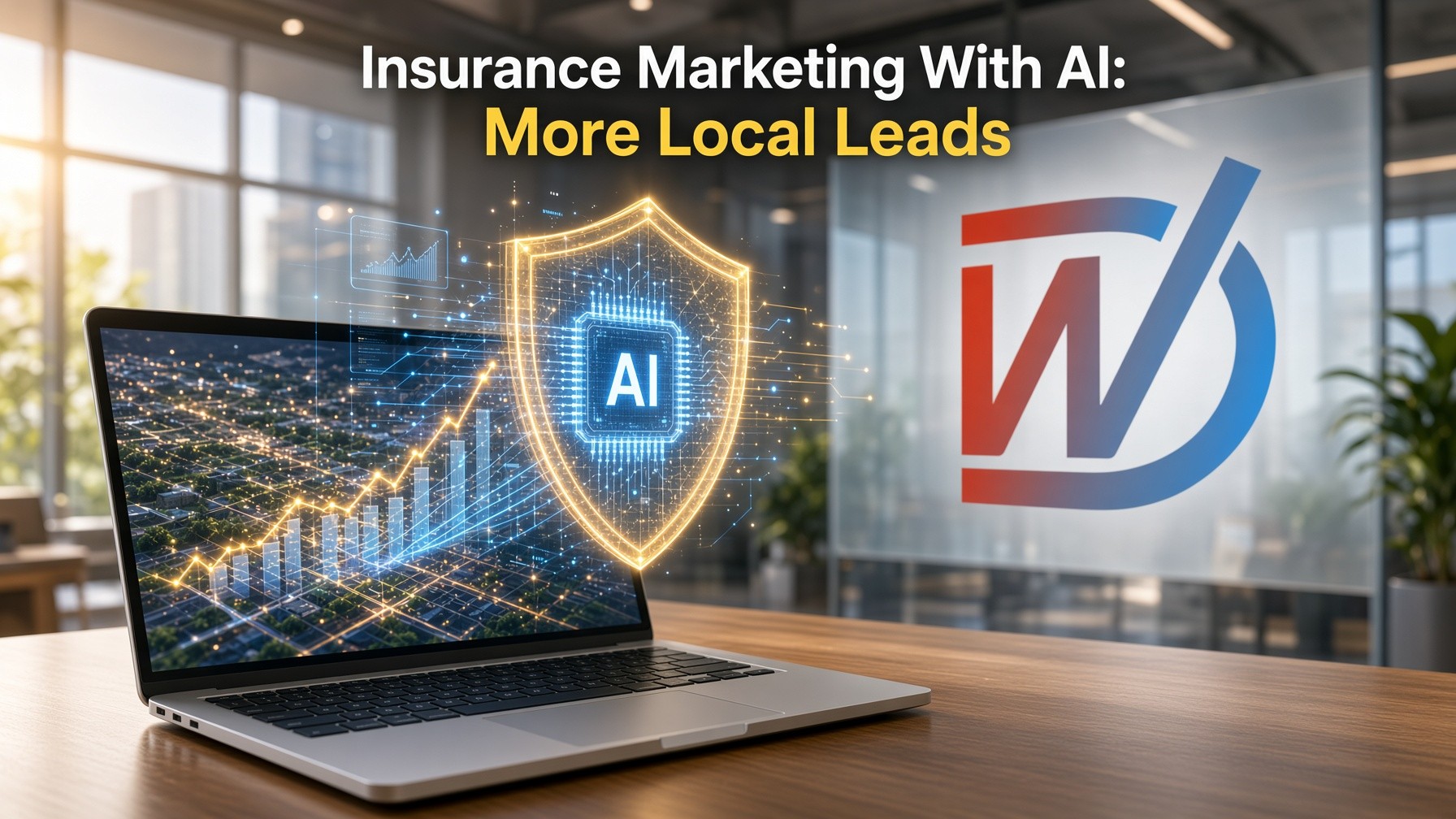 Instagram post: Insurance Marketing With AI: More Local Leads. Learn how small insurance agencie