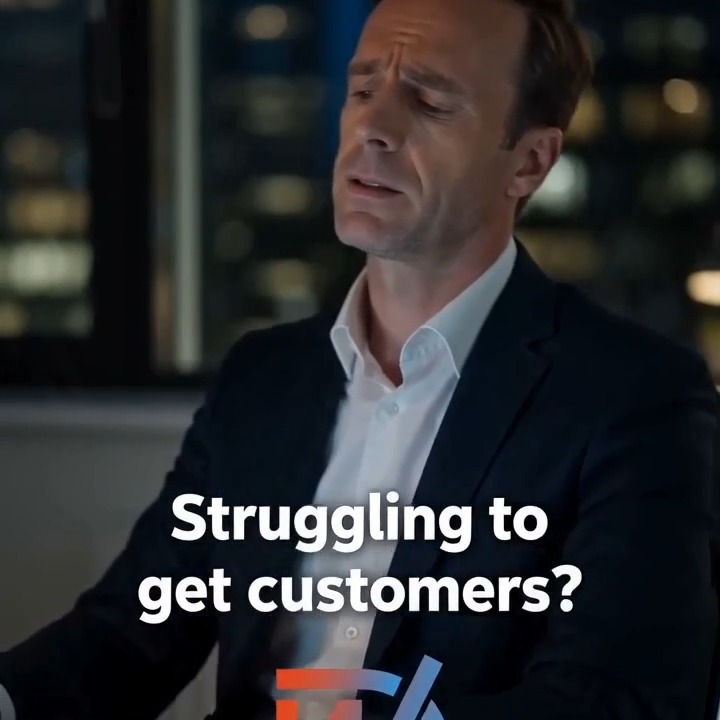 Instagram post: Struggling to get customers? AI marketing can help your business get found, get 