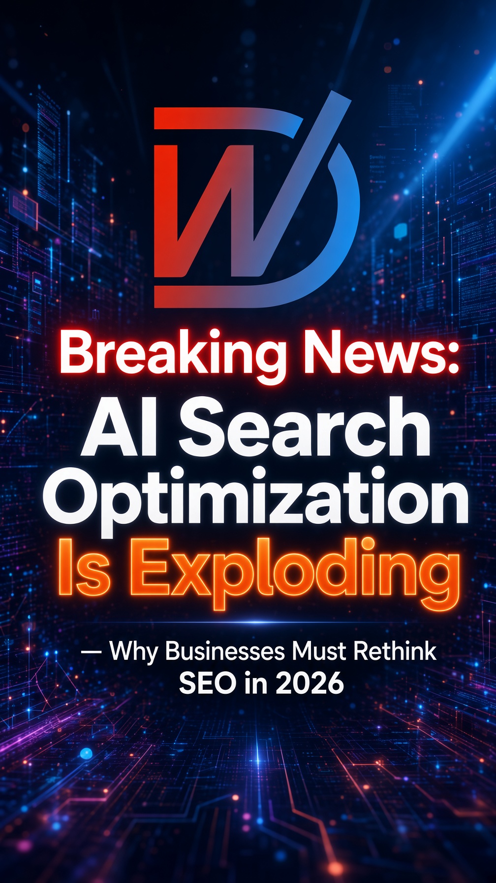 Instagram post: AI Search Optimization Is Exploding in 2026. AI search is changing how customers