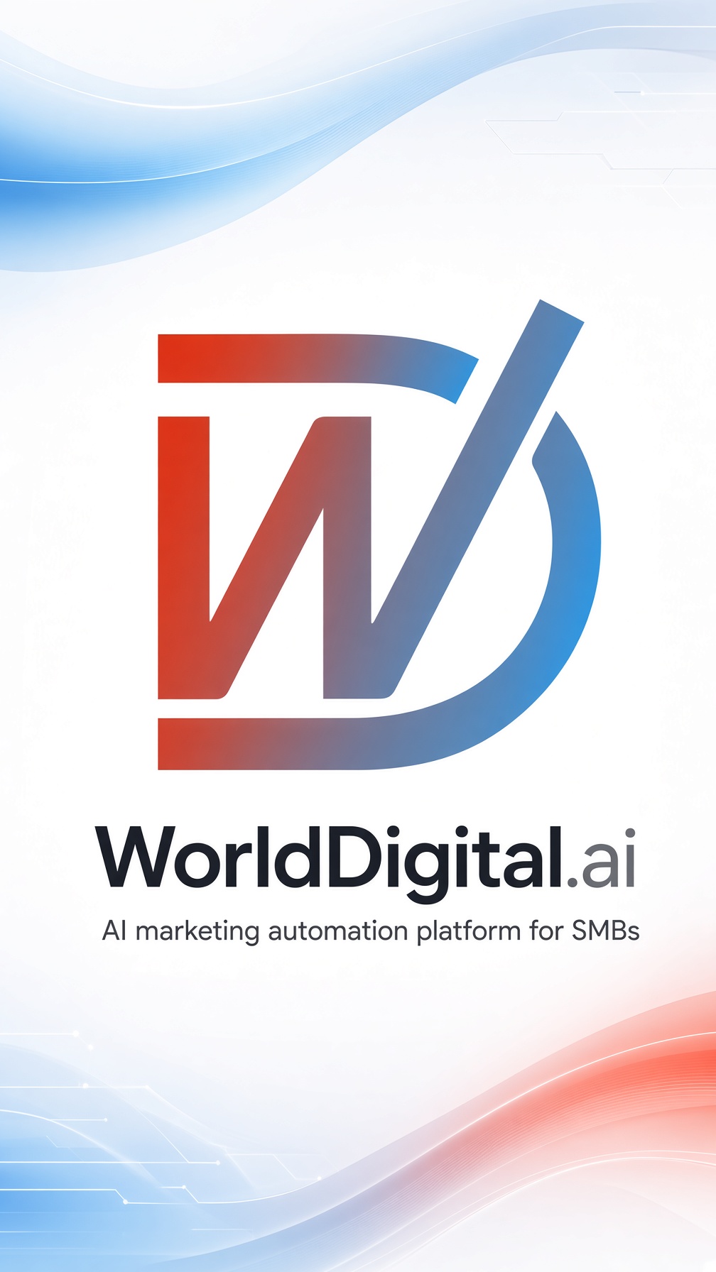 Instagram post: WorldDigital.ai = AI marketing automation platform for SMBs
