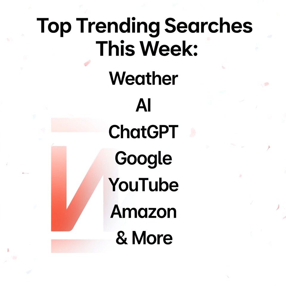 Instagram post: Top Trending Searches This Week: AI, Weather & More. Explore this week’s top tre
