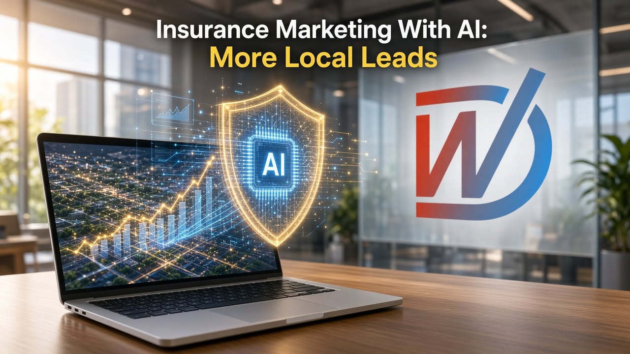 Facebook post: Insurance Marketing With AI: More Local Leads. Learn how small insurance agencie