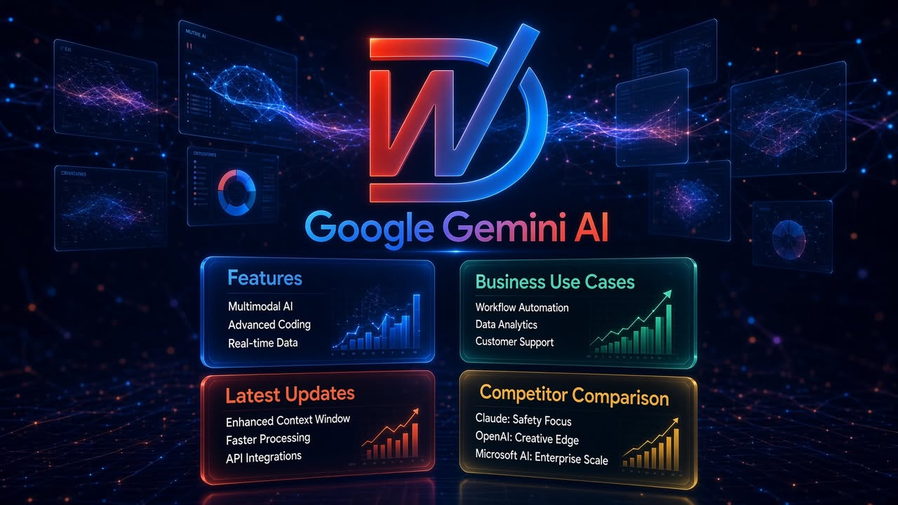 Facebook post: Google Gemini AI: News, Features, Use Cases & Comparisons. Explore Google Gemini