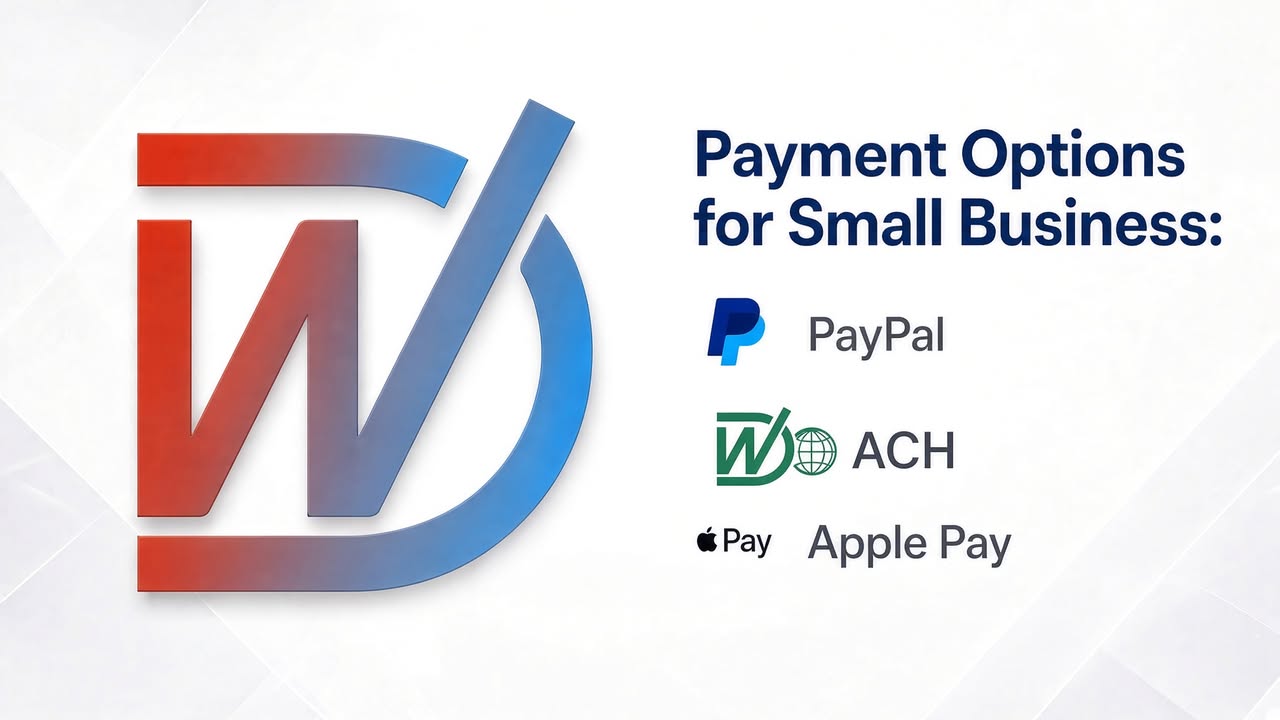 Facebook post: Payment Options for Small Business: PayPal, ACH, Apple Pay. Learn how PayPal, AC