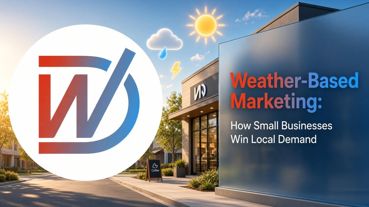 Facebook post: Weather-Based Marketing: How Small Businesses Win Local Demand. Use weather tren