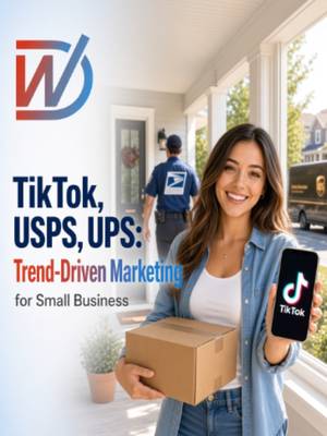 TikTok post: TikTok, USPS, UPS: Trend-Driven Marketing for Small Business. Learn how small bu