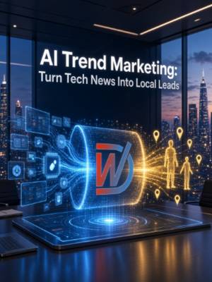 TikTok post: AI Trend Marketing: Turn Tech News Into Local Leads. Learn how small businesses 