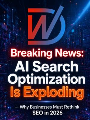 TikTok post: AI Search Optimization Is Exploding in 2026. AI search is changing how customers